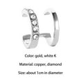 thumbnail image 7 of Grandest Birch 1Pc Ear Cuff C Shaped Shiny Copper Double Layer Rhinestone Ear Clips for Women Copper,Rhinestone Gold, 7 of 7