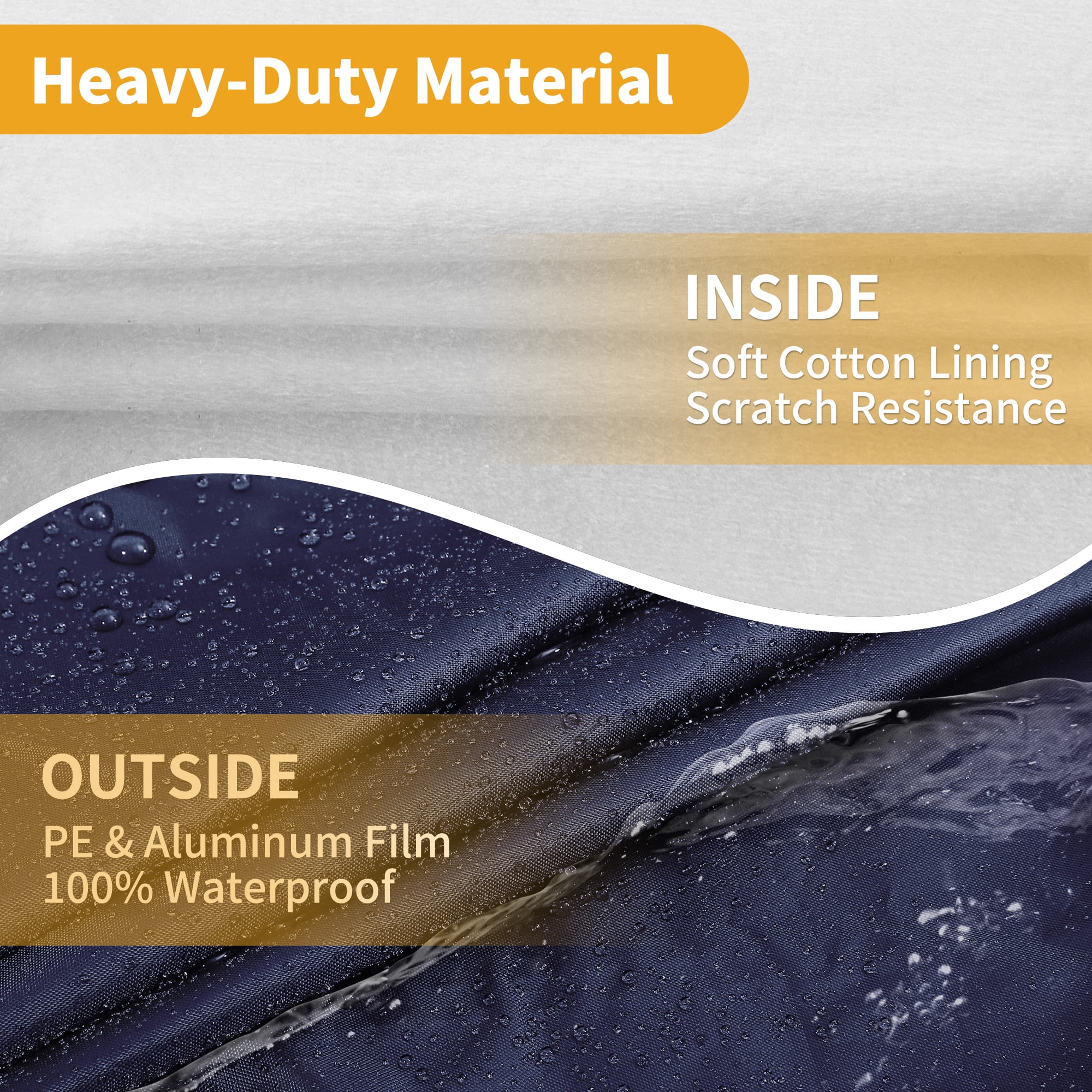 Unique Bargains Car Cover Aluminum Film Cotton Navy Blue 190.94"x74.8"x70.87"