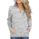 thumbnail image 3 of Sudadera con capucha para mujer Sudadera con capucha de color sólido Manga larga Cuello con cremallera Top suelto informal de otoño, Marrón claro, L AweSitey AP003716-33, 3 of 6