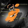 thumbnail image 5 of TECH CIRCLE for iPhone 17 PC+TPU Hybrid Case Cover, with 360° Rotating Ring Bracket/Magnetic Car Bracket/Matte Shockproof Protective, Compatible with MagSafe Slide Camera Lens Cover,Orange, 5 of 10