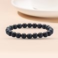 thumbnail image 3 of ievspot 1 Pcs Unisex Bracelet Smooth Agate with Elastic Cord Multiple Colors Lavas Rock Healing Jewelry Energy Balance Daily Wear Parties Couple Bracelet, 3 of 8