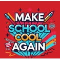 thumbnail image 4 of Make School Cool Again Back To School Adult Red Crew Neck Short Sleeve Tee-Large, 4 of 4