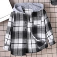 thumbnail image 2 of Ccpelsie Kids Plaid Button Down Shirt Boys Girls Soft Comfortable Long Sleeve Classic Collared for Toddler(Grey,6-7 Years), 2 of 9