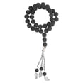 thumbnail image 2 of Muslim Prayer Beads Pilgrimage Glass Beads Rosary Prayer Hand Chain (Black), 2 of 4