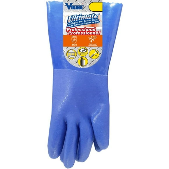 Ultimate Heavy Duty PVC Coated Gloves - Medium / Large, Blue