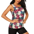thumbnail image 2 of Xecao Beautiful Flower print women's scoop neck, loose-fit workout tank tops for the gym., 2 of 9