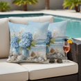 thumbnail image 4 of Hydrangeas Flowers Outdoor Waterproof Pillow Covers, Coastal Seaside Starfish Summer Decorative Square Throw Pillowcase Sofa Cushion Sham for Patio/Couch/Chair, 20"x20" 2 Pack, 4 of 8