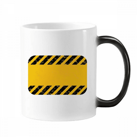 

Logo Black And Yellow Strips Car Leading Line Mug Changing Color Cup Morphing Heat Sensitive 12oz