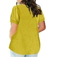 thumbnail image 3 of Summer Tops for Women Mgmyaa Women Tops Plus Size V-Neck Short Sleeve Tops Lace Loose Blouse Fashion Solid Color Fit Casual Tees, Shirts, 3 of 6