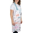 thumbnail image 3 of Mainstays Chef Kitchen Apron, 28" x 32" Cat Cotton Bib Apron with Pockets for Cooking, Baking, Gardening in White, 3 of 9