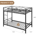 thumbnail image 2 of Metal Bunk Bed Frame, Industrial Heavy Duty Bunkbeds with Safety Guard Rails and Space-Saving Design, No Box Spring Needed for Kids School Apartment, 2 of 7
