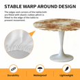 thumbnail image 2 of Elastic Fitted Round Tablecloth, Brown Ombre Waterproof Stretch Table Cover for 55"-60" Tables, Gradient Abstract Art Vintage Washable Outdoor Tablecloths for Patio, Picnic, Camping, 2 of 9
