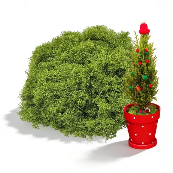 FSZNKJ Light Green Artificial Moss – 3.52oz (100g) Faux Moss for Christmas & Spring Holiday Decor, DIY, Wedding, Craft Projects – No Maintenance, Eco-Friendly