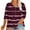 Wine, variant on Jgppe 3/4 Sleeve Tops for Women Large Size Button up Print Soft V Neck Blouse Summer T Shirts