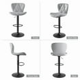 thumbnail image 2 of Daluvenix Modern Bar Stools Set of 4, Adjustable Swivel Counter Height Bar Chairs with Back, Faux Leather Upholstered for Kitchen Island, Light Grey, 2 of 6