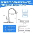 thumbnail image 4 of Grifo de Cocina de acero inoxidable 304, 360°Grifo para Fregadero de Cocina de Agua Caliente y Fría Llave, Mezclador de Fregadero de Cocina con Pulverizador Desplegable, 4 of 8