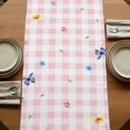 thumbnail image 5 of Table Runners 72 Inches Long Dress Scarves, Watercolor Floral Truck Farmhouse Kitchen/Dining Table Runner, Coffee Tablerunners, Spring Garden Butterflies Pink Plaid 14x72 Inch, 5 of 9