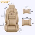 thumbnail image 4 of OTOEZ Car Seat Covers Full Set Leather Front and Rear Bench Backrest Seat Cover Set Universal Fit for Auto Sedan SUV Truck, 4 of 8