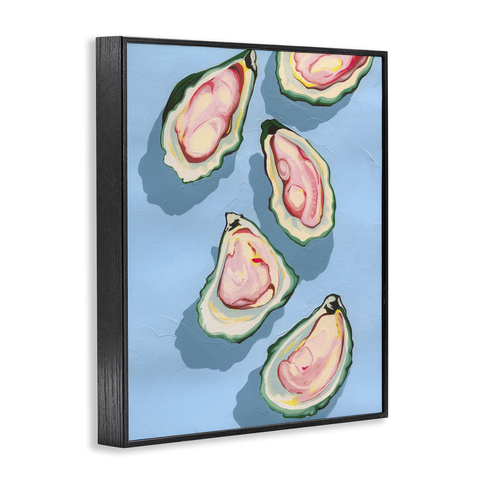 Stupell Industries Summer Beach Oysters Animals & Insects Painting Black Framed Art Print Wall Art, 24 x 30