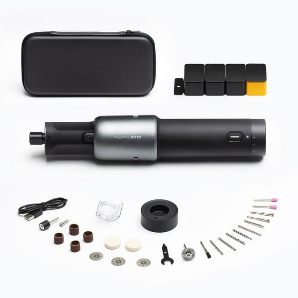 HOTO 4V Cordless Rotary Tool, 5 Variable Speed Rotary Tool Kit with 35 Accessories, 25000 RPM, LED Light, Maximum Versatility, Power Rotary Tool for Engraving, Polishing