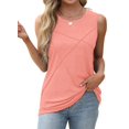 thumbnail image 4 of Summer Tank Tops for Women Loose Fit Crew Neck Casual Sleeveless Tops 2025 Pink XL, 4 of 10