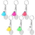 thumbnail image 1 of SHISUYAN 6pcs Badminton Pendant Key Rings Lovely Creative Alloy Keychains(Assorted Color), 1 of 8
