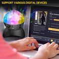 thumbnail image 3 of Graflsoa 360° Rotating LED Bluetooth Speaker with Disco Lights, Portable Bass Boost Sound System for Parties, KTV, Home Use, Black L-740, 3 of 6