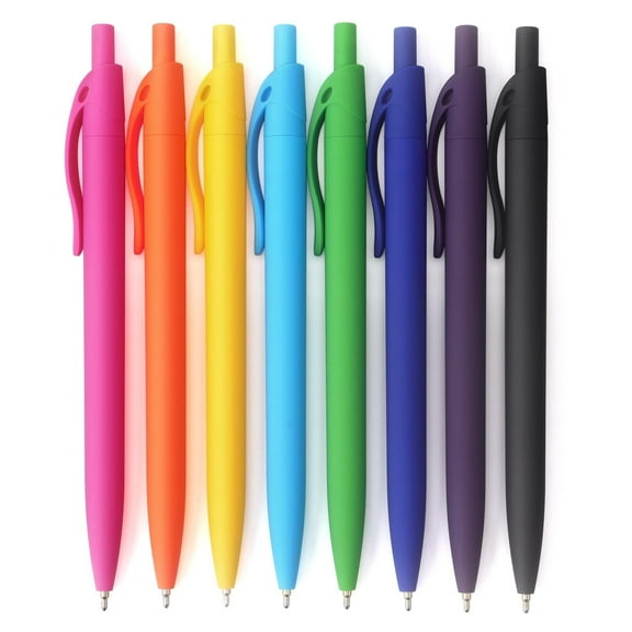 Ballpoint Pens Black Ink Pens Medium Point Retractable Ballpoint Pens, 1.0MM Black Ink, 8 Pack, Colorful
