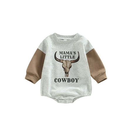 

Coduop Toddler Baby Girl Boy Cow Print Sweatshirt Romper Long Sleeve Outfit