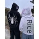 thumbnail image 2 of Sudadera con capucha deportiva oscura para hombre y mujer Sudadera con capucha con cremallera y estampado de araña de gran tamaño de pareja gótica Harajuku, 2 of 6