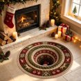 thumbnail image 4 of Christmas 3D Rug Round Optical Illusion Non-Slip,Non-Slip & Wear-Resistant, Machine Washable, Indoor Entryway Use, Festive Holiday Decor, 4 of 5