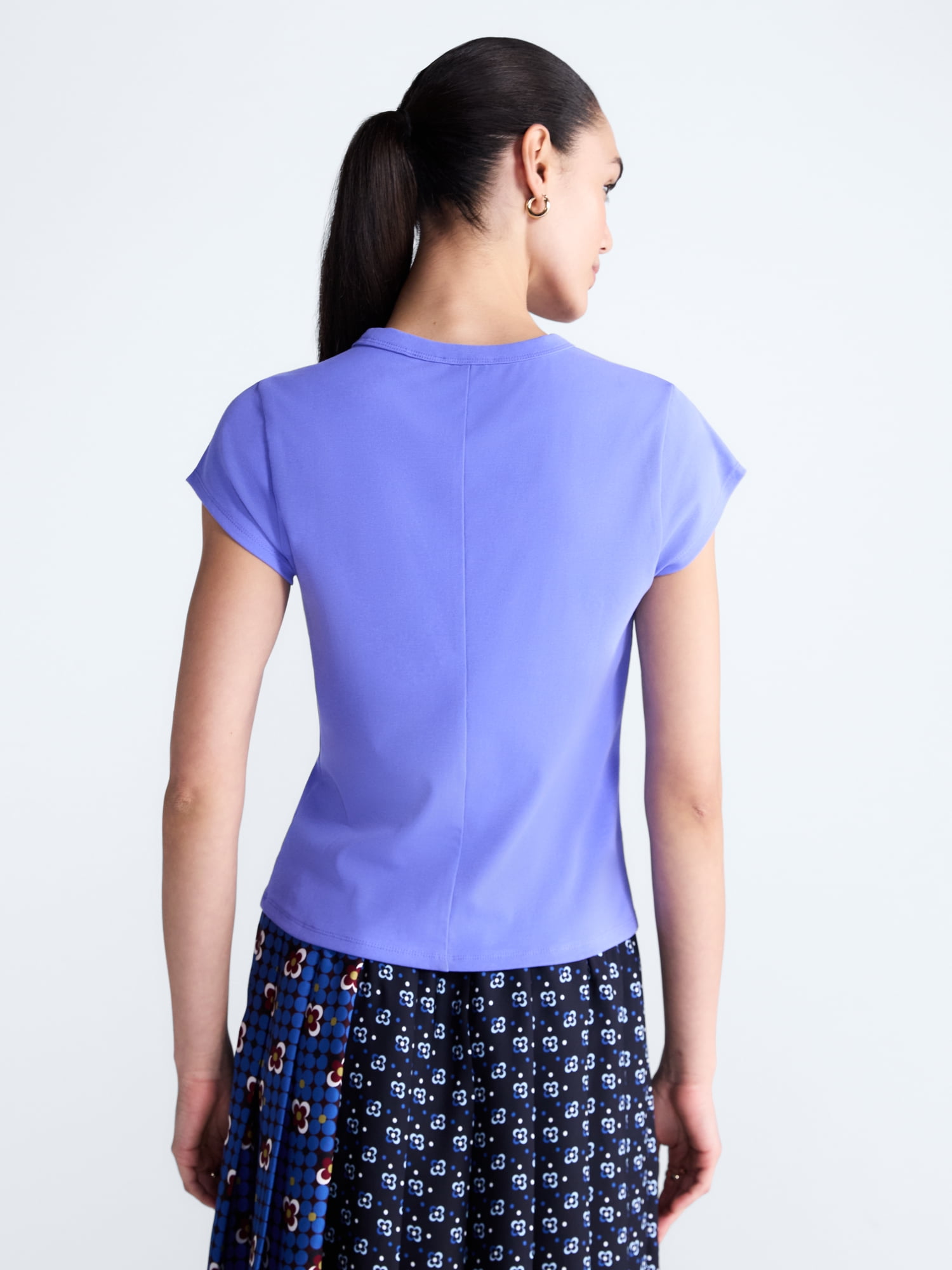 Free Assembly Women's and Women's Plus Cap Sleeve Tee, Sizes XS-4X
