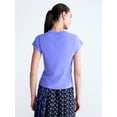 thumbnail image 3 of Free Assembly Women's and Women's Plus Cap Sleeve Tee, Sizes XS-4X, 3 of 4