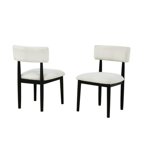 Best Master Furniture Yvetta Mid Century Modern Dining Chairs, Set of 2, White/Black