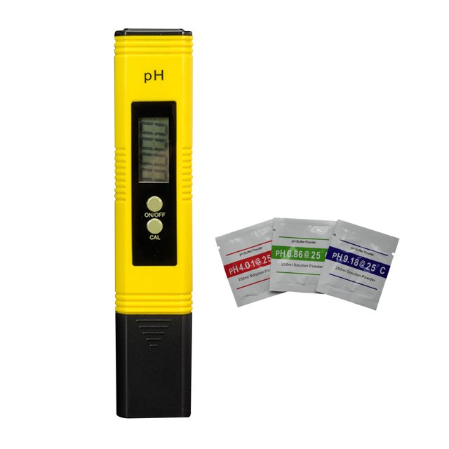 Medidor de pH 0.01 Probador de calidad del agua de pH de alta precisión con 3 polvos de calibración Likrtyny Para estrenar