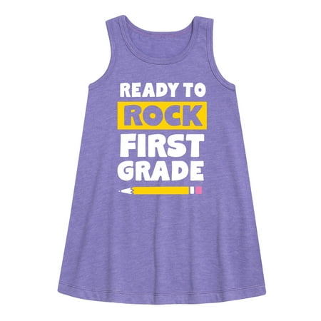 

Instant Message - Ready to Rock First Grade - Toddler and Youth Girls A-line Dress