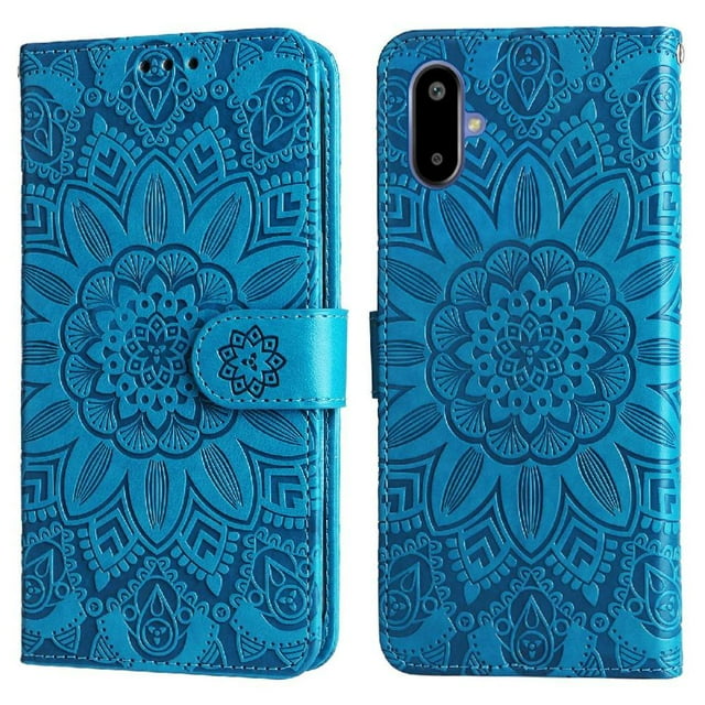 Funda tipo cartera GANGXUN para Samsung Galaxy F06 5G , diseño girasol, cuero PU, soporte, cierre magnético, tarjetero