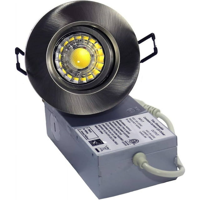 VOTATEC LED SLIM GIMBAL ROUND PANEL 4" 3CCT 10W BRUSH NICKEL