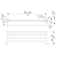 thumbnail image 2 of ALFI brand AB9596 Polished Chrome 24 inch Towel Bar & Shelf Bathroom Accessory, 2 of 7