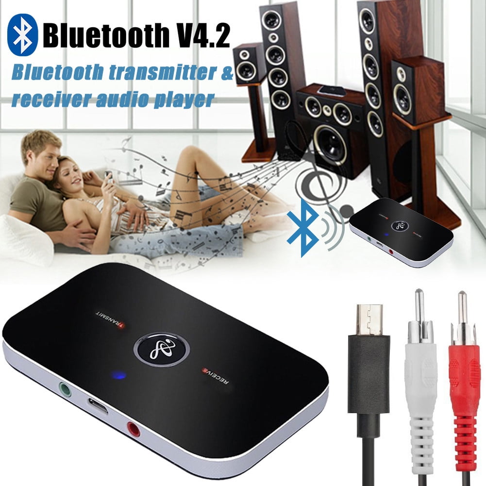 Bluetooth V4.2 Transmitter & Receiver Wireless A2DP Audio 3.5mm Aux Adapter Hub 