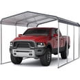 thumbnail image 2 of Acekid 10x15'Outdoor Carport, Heavy-Duty Metal Carport,Metal Carport with Galvanized Steel Roof and Frame,Upgraded Extra Large Metal Garage for Pickup,Car,Boatand Tractors,Trucks, 2 of 7