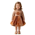 thumbnail image 3 of Likimi Kids Toddler Girls Hallowmas Dress Crew Neck Long Sleeve Cartoon Print For Party Comfort Dresses Size 6-9 Months, 3 of 7