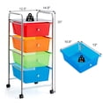thumbnail image 3 of Giantex 4-Drawer Rolling Storage Cart, Utility Cart w/Lockable Casters & Metal Frame, Mobile Storage Organizer, Trolley Cart for Office School, Rainbow, 3 of 10