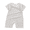 Black And White Grid, variant on LYMAYTER Soft Cotton Romper for Newborn Toddler Summer Crew Neck Short Sleeve Jumpsuit 0-24M