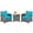 Turquoise,Mix Grey, variant on Costway 3-Piece Rattan Outdoor Patio Dining Set with Side Table Armrest, Gray/Turquoise