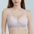 thumbnail image 2 of iHPH7 Front Closure Bras for Older Women Front Button Full Coverage Front Clasp Bralette Push Up Bra Snap Closing Bra No Underwire Snap Front Bra Wireless Bras Front Clasp Purple 4XL, 2 of 5
