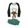 thumbnail image 3 of Christmas Pajamas for Family Long Sleeve Sunglasses Reindeer Print Tops + Pants Set Winter Sleepwear, 3 of 10
