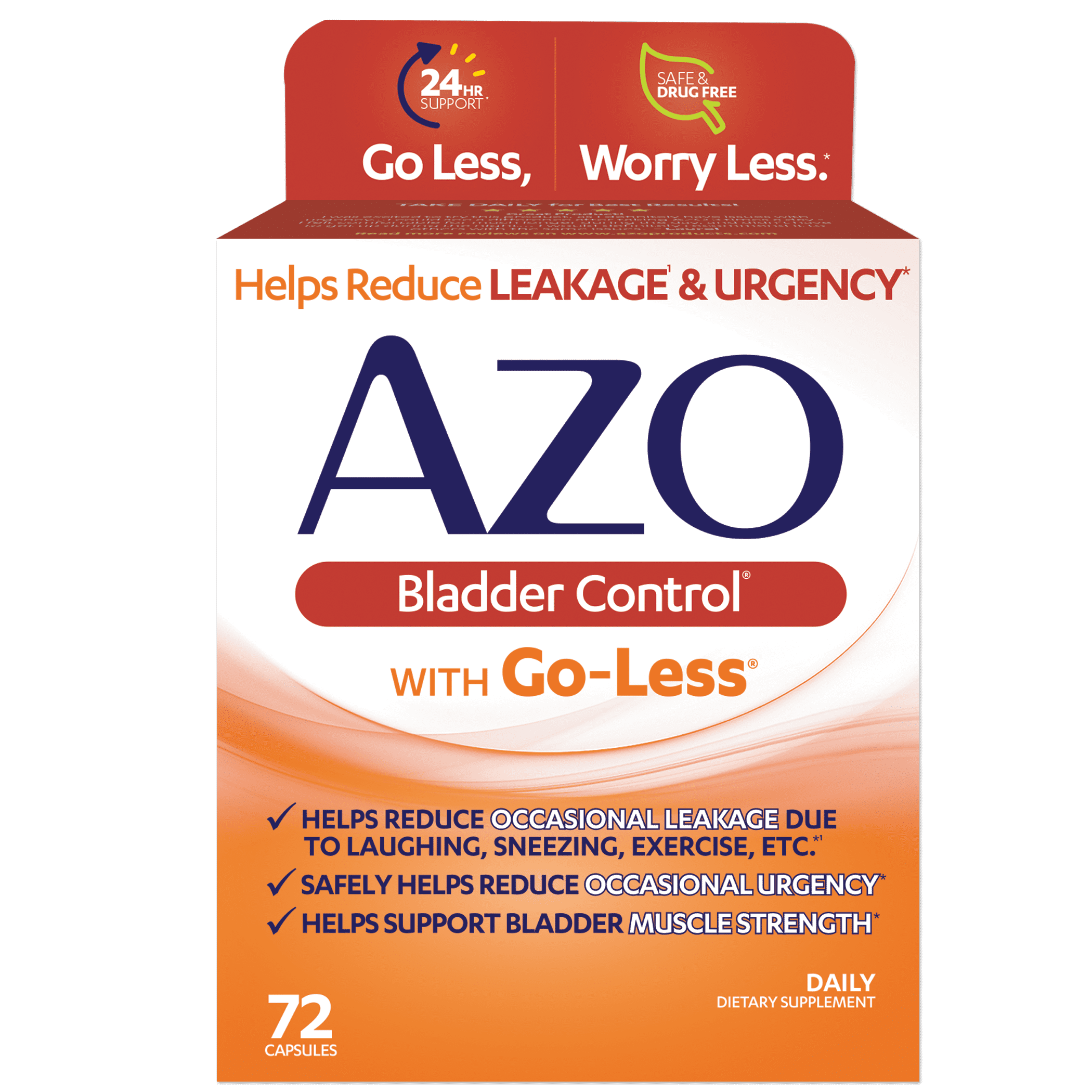 AZO Bladder Control with Go-Less Dietary Supplement, 72 Ct