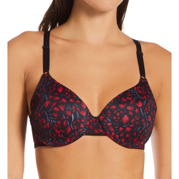 Women's Warner's 1593 This is Not a Bra Tailored Underwire Contour (Black Brush Stroke Flr 38DD)