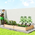 thumbnail image 3 of Outsunny Raised Garden Bed, Wooden Planter Box with Divider, Open Bottom, 3 of 10
